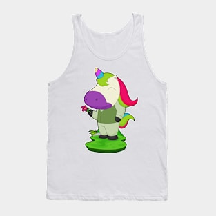 Unicorn Groom Flower Wedding Tank Top